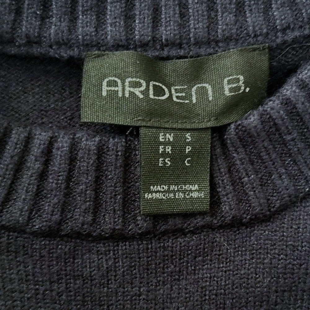 Arden B Navy Star Intarsia Sweater Pull Over Crew Neck S/M Americana Coastal - Picture 3 of 9